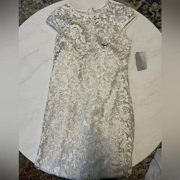 Marina lace dress Nordstrom slip cap sleeve white nwt 14 juniors new - Picture 3 of 5